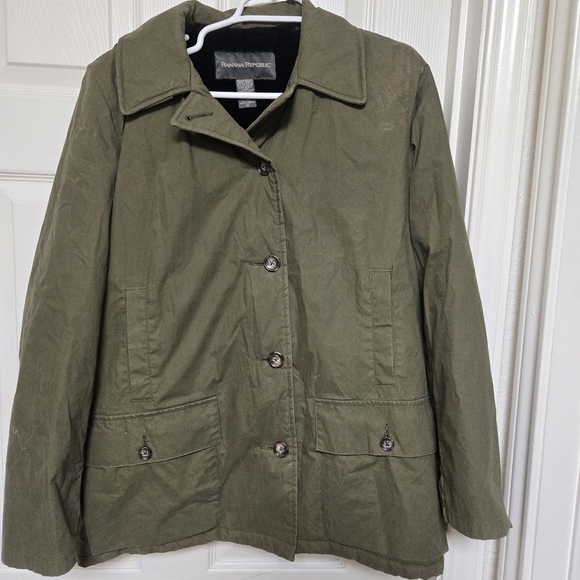 Banana republic jacket women's size medium military green wool blend lined - Picture 15 of 16
